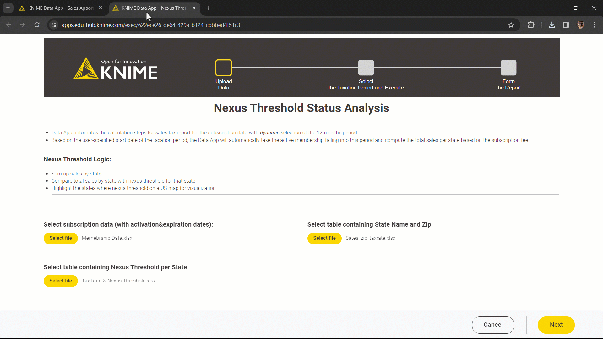 nexus threshold analysis